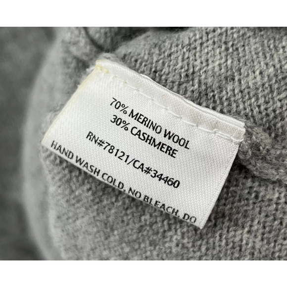 EILEEN FISHER Merino Cashmere Shawl Collar Cardigan Sz PM Gray Grandpa Pockets - Picture 12 of 12